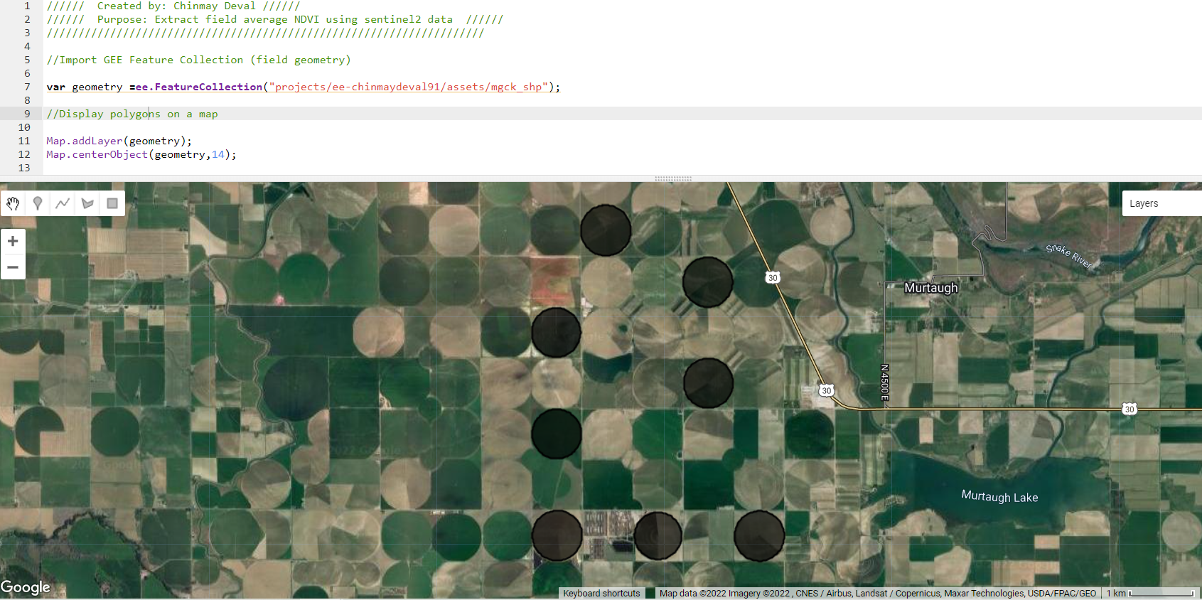 GEE import and plot feature collection